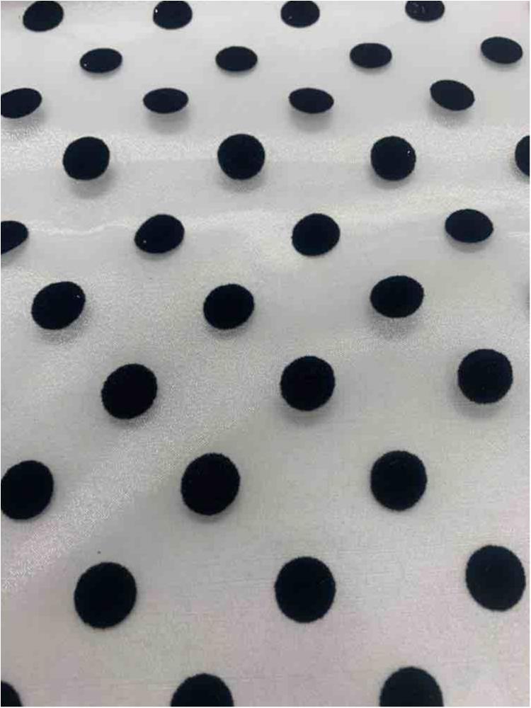 DOT CRYSTAL / WHITE/BLK-DIME / 100% Poly Crystal Organdy Dot