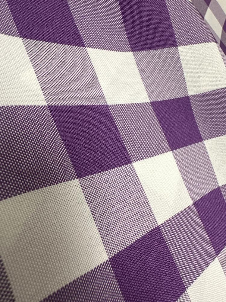 CHECKERED / PURPLE-WHITE / 100% Polyester Checkered Poplin